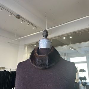 Brown Mink Detachable Fur Turtleneck